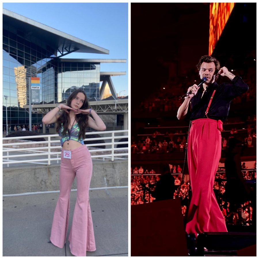 Side+by+side+of+Maddie+Wilson+before+the+concert+and+the+picture+she+took+of+Harry+during+the+concert.