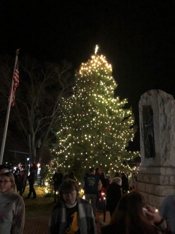 The Final Tree lit sitting in the town of Louisa. By H. Curran