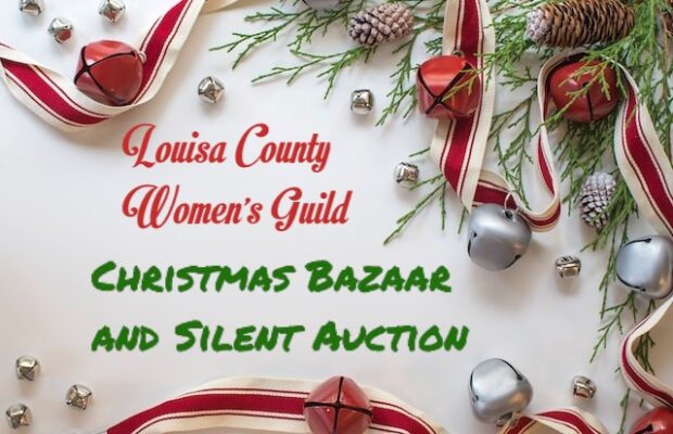 Photo featuring information about the Louisa County Womens Guide Christmas Bazar and Silent Auction.  