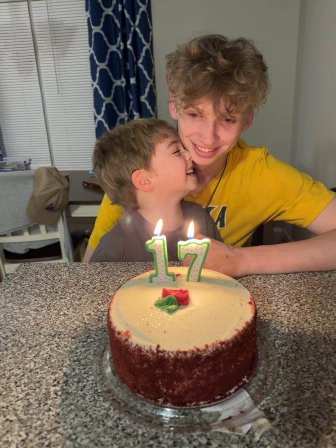 Easton and Chase celebrating his seventeenth birthday on February 21, 2023.