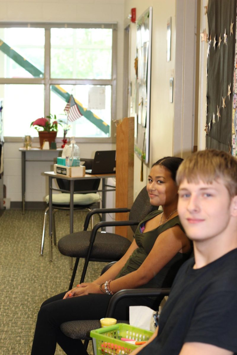 Students wait in guidance to make a last minute change to their schedules.