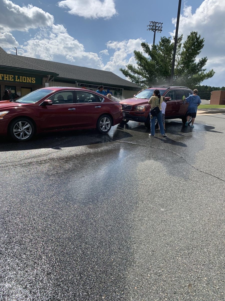 FCCLA students bring younger students to help out with the car wash.