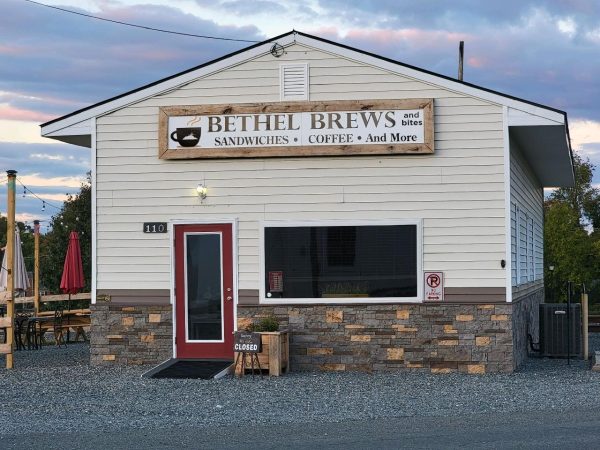 A photo capturing Bethel Brews and Bites in the evening when they are closed for the day.