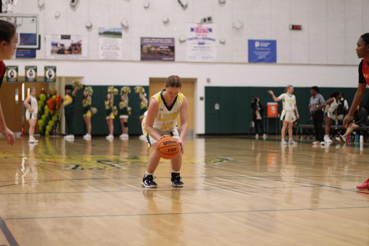 Freshman, Hailey Chiles, prepares for her free throw.
