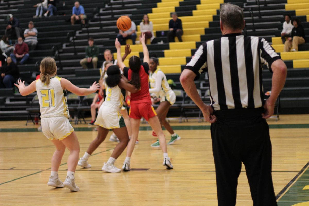 The referee analyzes the game closely, and watches for fouls. 