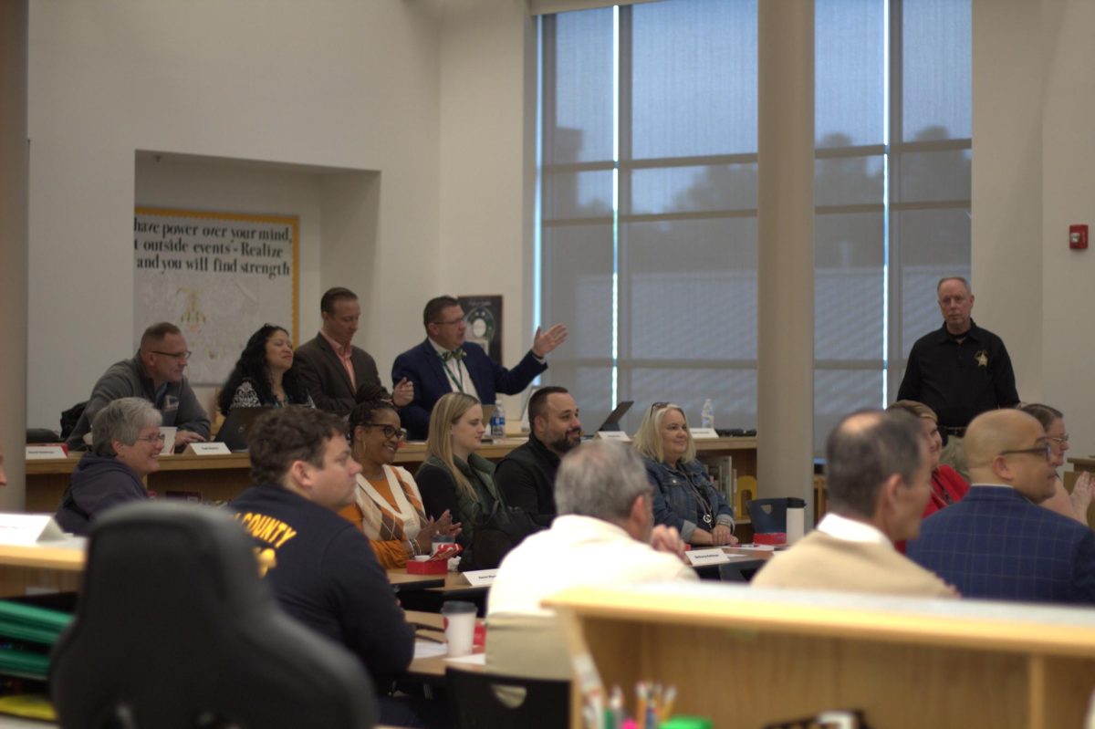Superintendent Doug Straley speaks during Safe Schools Task Force meeting.