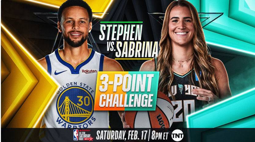 Stephen vs Sabrina challenge graphic created by NBA.com 