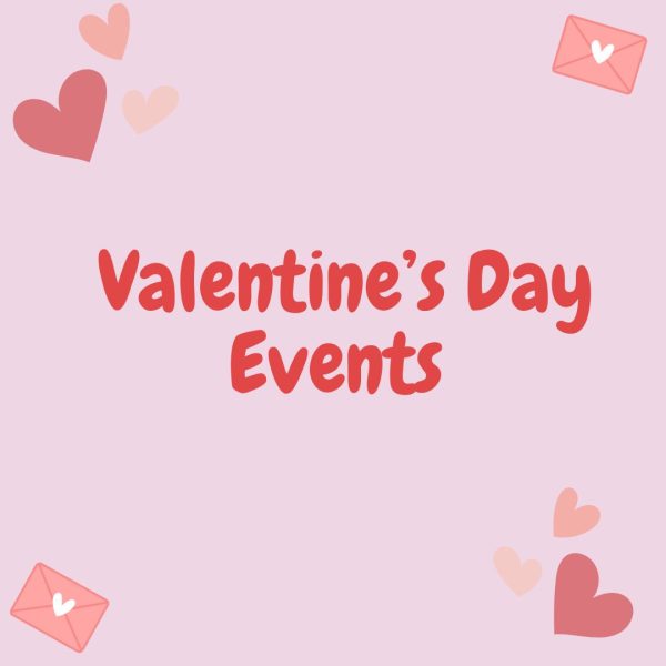 Presentation made on Canva displaying Valentines Day colors and icons