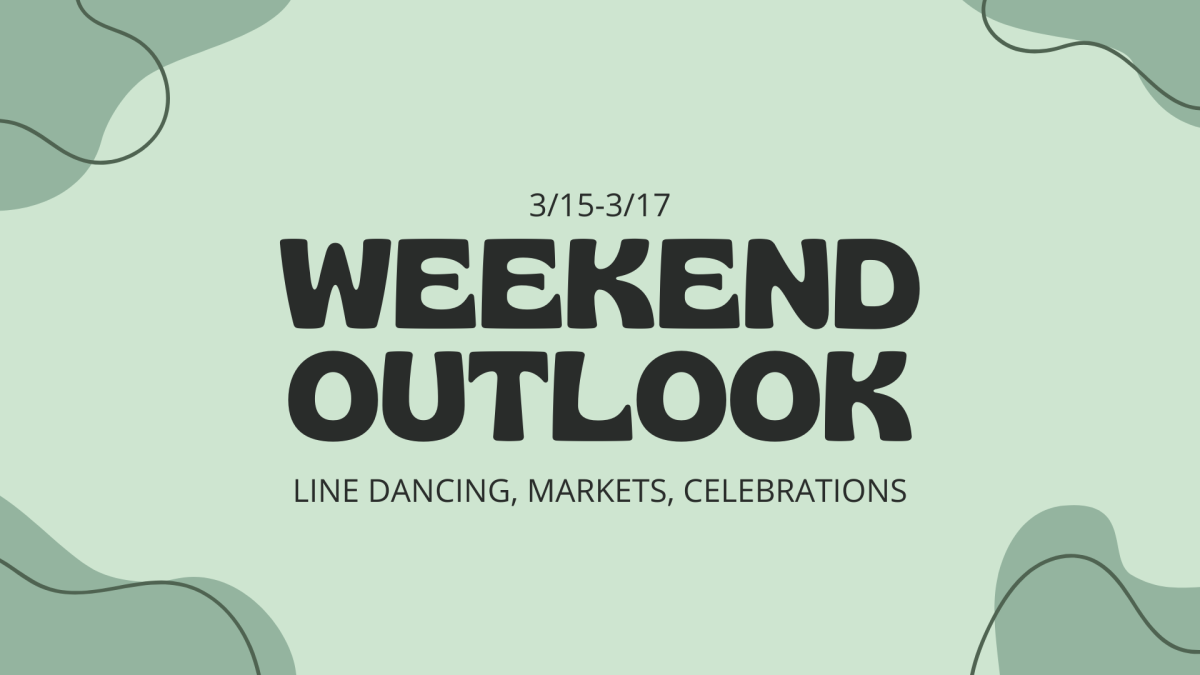Image created using Canva to display upcoming events this weekend.