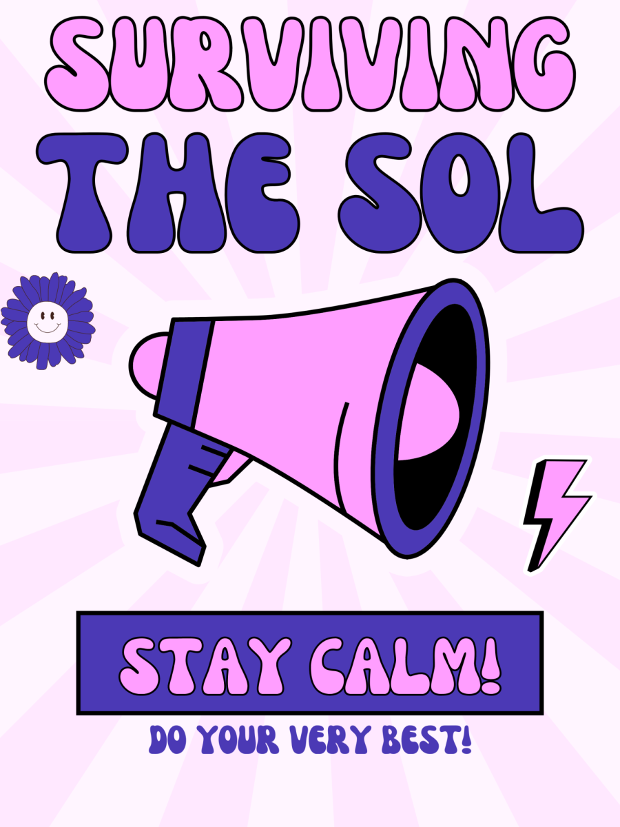 Encouraging poster for students taking the SOL, telling them to stay calm because they got it!