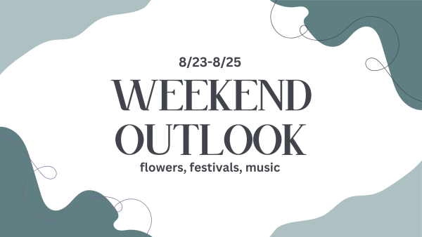 Presentation created using Canva to display upcoming local weekend events.