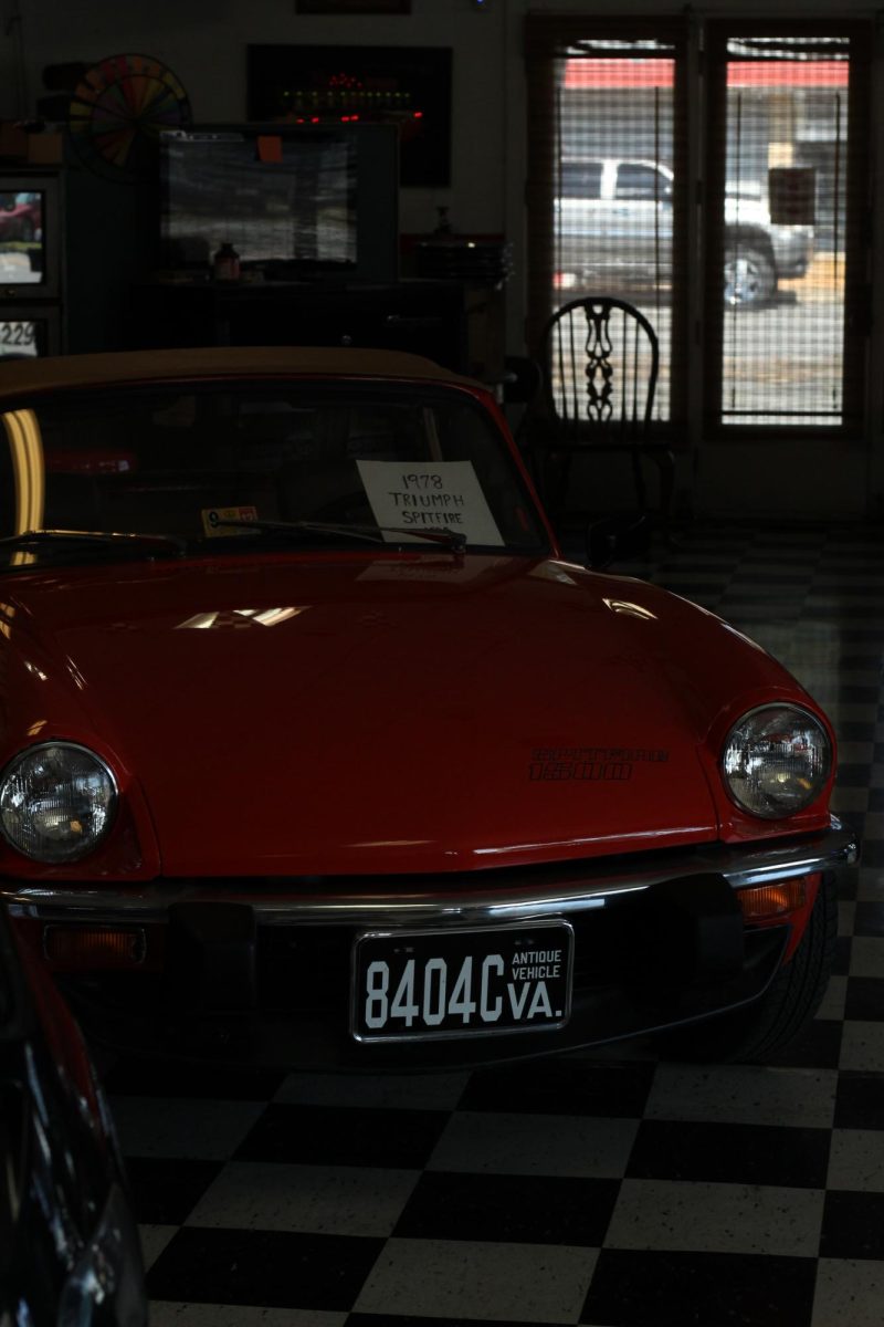 A car that was displayed at Kenny's Central Tire & Auto shop.