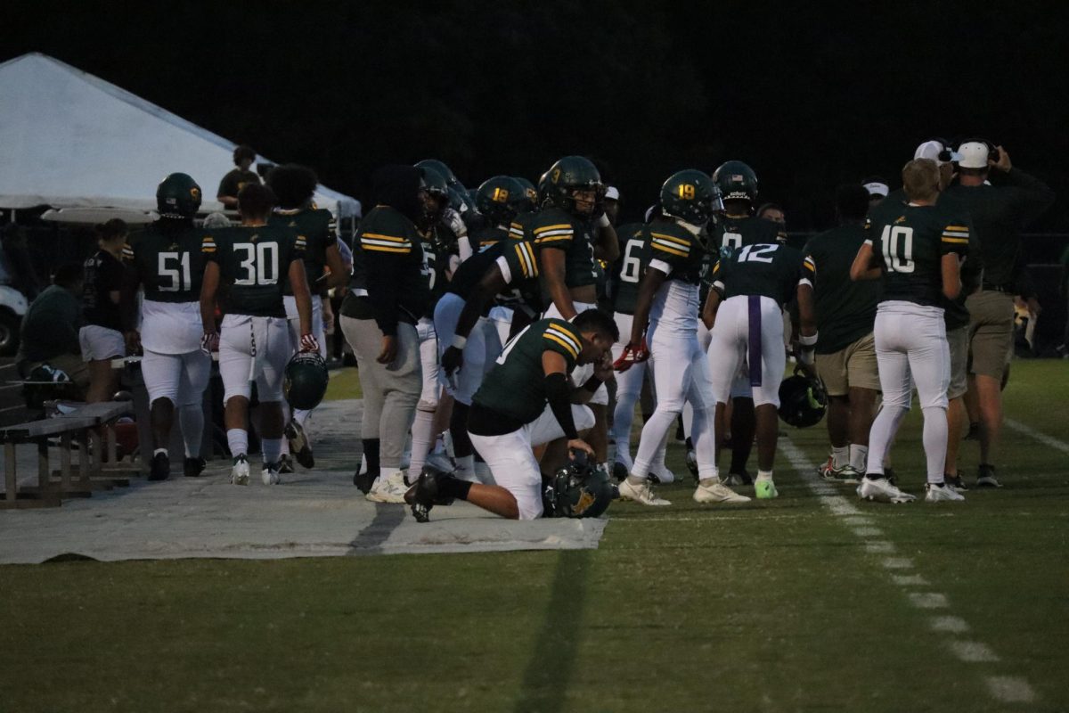 Players prepare physically and mentally before the game begins.