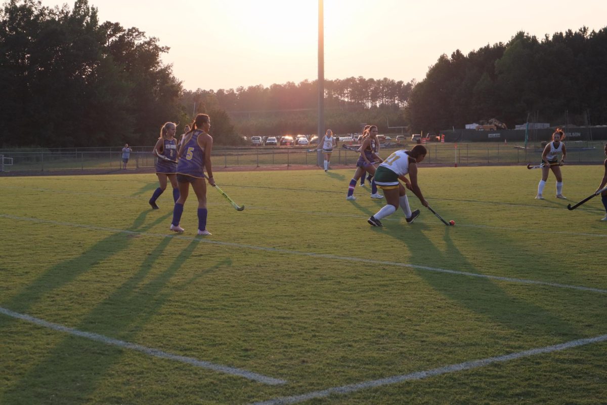 Defensive player, Maya Akram, defends the Louisa side of the field against King George.
