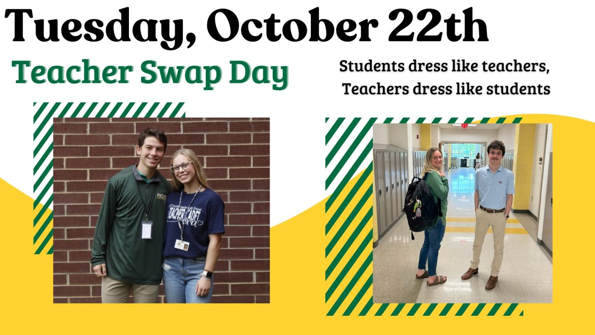 Tuesday October 22nd the spirit day theme is Teacher Swap Day. Students dress as teachers, and teachers dress as students.