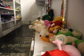 Donated stuffed animals that are ready to be loved and owned by another child.