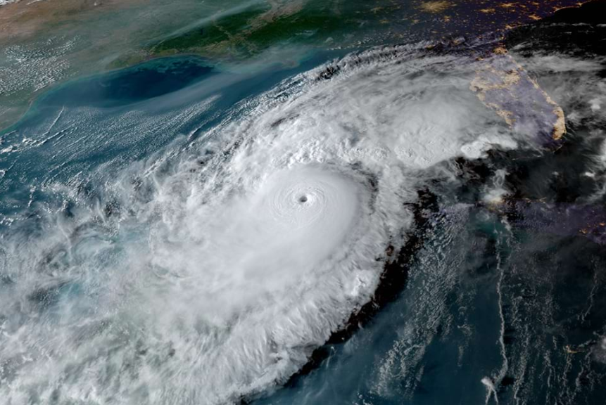 Hurricane Milton as it reaches the Florida Gulf Coast.