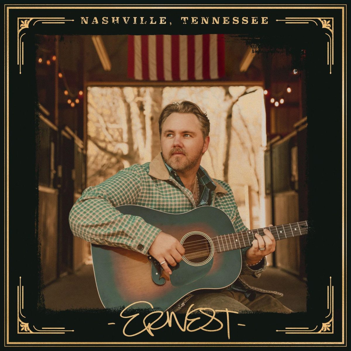 Ernest's most recent album, Nashville Tennessee was released March 15, 2024. Photo credits NASHVILLE, TENNESSEE Cover Art created by Delaney Royer, for ernestofficial.com.