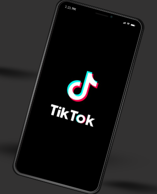 Canva image of the screen representing what TikTok users see as they open the app.