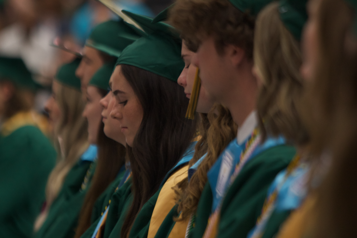 Senior Taylor Yeatts sits eighth in her class, and waits to be walked to the stage.