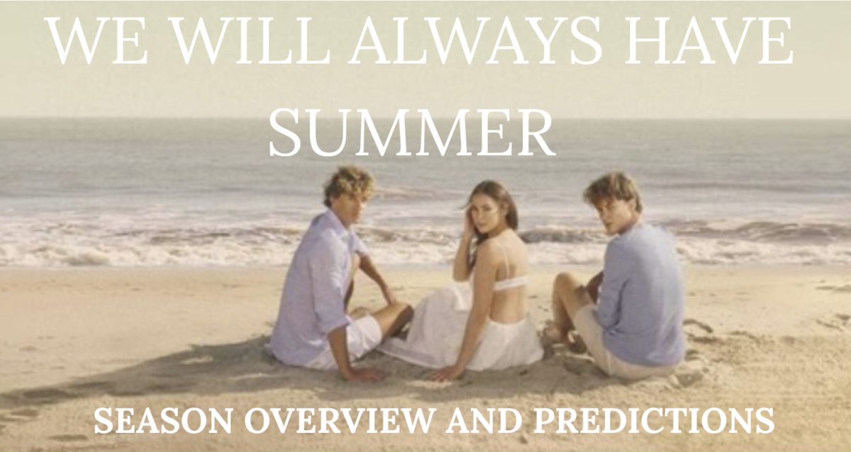 Belly Conklin sits between Conrad and Jeremiah Fisher, leaving viewers wondering who she will choose in this last season.
Photo courtesy of "Simon & Schuster." 