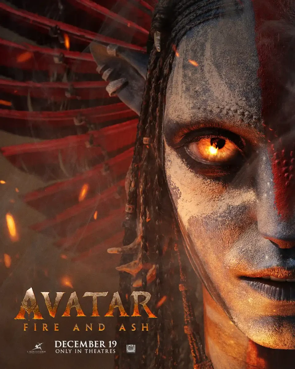 Official ‘Avatar: Fire and Ash’ movie poster. Courtesy of 20th Century Studios.
