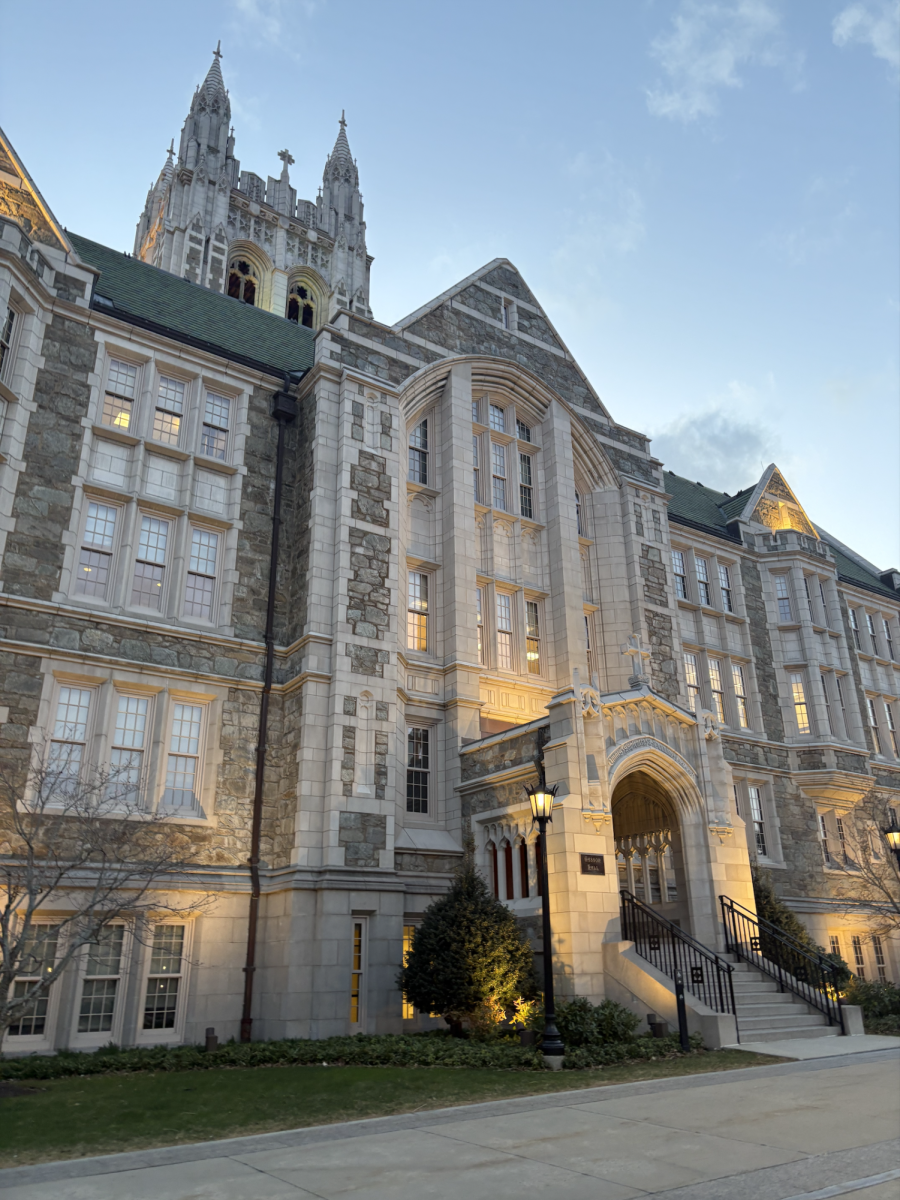 On our second and final day in Boston, we toured Boston College. BC is located on Chestnut Hill, approximately six miles west of downtown Boston, giving it a traditional suburban campus environment and easy access to the city and the opportunities it has. Attending BC means engaging in a rigorous, Jesuit-educated, Catholic research university experience characterized by a strong, spirited community, high academic standards, and a focus on service. Boston College's old campus was located in Harrison Avenue, on Boston's South End. Then, the campus was moved to its present location at Chestnut Hill to make room for a growing student body. Gasson Hall was the first building constructed on the Chestnut Hill campus, and opened in 1913.
