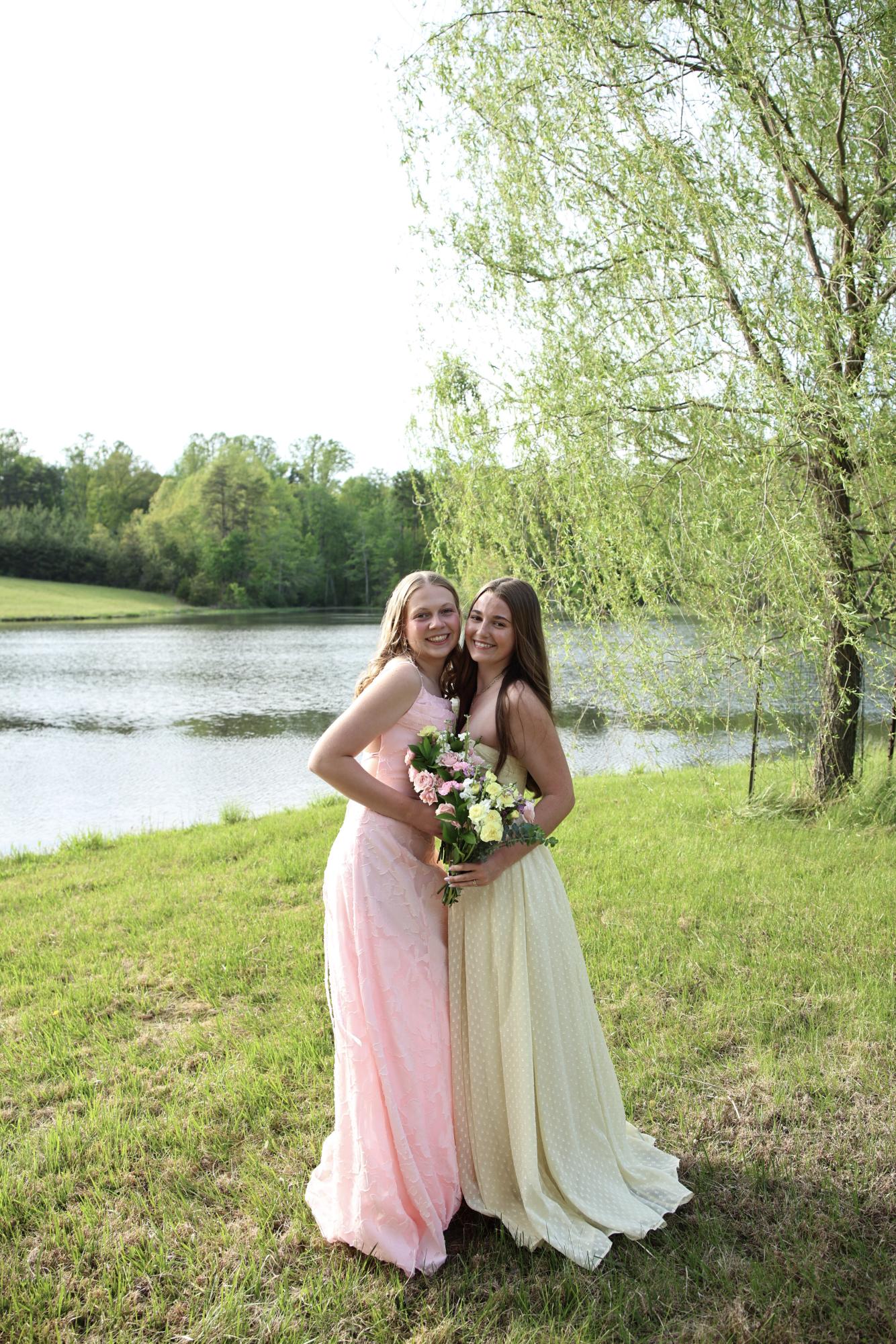 Us taking pictures together for senior prom.